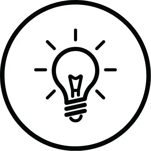 Icone d'ampoule allumée pour représenter le fait de comprendre le HPI
