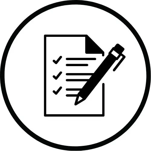 Icone de document complété représentant un bilan holistique
